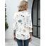 Rapbin Damen Mode Elegant Bluse 3/4 Ärmel Langerm Tunika Sommer Top Lässig Locker Oberteil Blusen 2026 (XL, Weiß Blau Blumen)