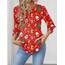 Rapbin Bluse Damen 3/4 arm langerm V-Ausschnitt Tunika Sommer Tops Locker Shirt Elegant Lässig Oberteil 2025