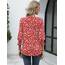 Rapbin Damen Bluse 3/4 Ärmel Langerm V-Ausschnitt Elegant Tunika Sommer Tops Locker Shirt Lässig Oberteil 2026 (L, Rote Aprikosenblüte)