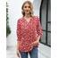 Rapbin Damen Bluse 3/4 Ärmel Langerm V-Ausschnitt Elegant Tunika Sommer Tops Locker Shirt Lässig Oberteil 2026 (M, Rote Aprikosenblüte)