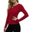 DUOEASE Langarmshirt Damen Basic Longsleeve Elegant Langarm Oberteile Rippshirt Tshirts Tops（Rot,XL