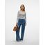 VERO MODA Damen Regular Fit Langarmshirt VMMAXI My LS Soft Long U - Neck NOOS 10152908, Einfarbig, Gr. 34 (Herstellergröße: XS), Grau (Light Grey Melange)