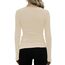 DUOEASE Langarmshirt Mit Rippenbündchen Damen Rundhal Pullover Elegant Oberteile Gerippt Tshirts Basic Tops（Cremeweiß,M