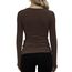 DUOEASE Langarmshirt Mit Rippenbündchen Damen Rundhal Pullover Elegant Oberteile Gerippt Tshirts Basic Tops（Braun,M