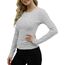 DUOEASE Langarmshirt Damen Basic Longsleeve Elegant Langarm Oberteile Rippshirt Tshirts Tops（Stelle Grau,S