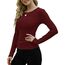 DUOEASE Langarmshirt Damen Basic Longsleeve Elegant Langarm Oberteile Rippshirt Tshirts Tops（Weinrot,XS