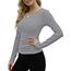 DUOEASE Langarmshirt Damen Basic Longsleeve Elegant Langarm Oberteile Rippshirt Tshirts Tops（Grau,XS