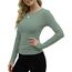 DUOEASE Langarmshirt Damen Basic Longsleeve Elegant Langarm Oberteile Rippshirt Tshirts Tops（Lichtgrün,XS