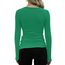 DUOEASE Langarmshirt Mit Rippenbündchen Damen Rundhal Pullover Elegant Oberteile Gerippt Tshirts Basic Tops（Grün,M