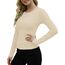 DUOEASE Langarmshirt Damen Basic Longsleeve Elegant Langarm Oberteile Rippshirt Tshirts Tops（Cremeweiß,S