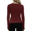 DUOEASE Langarmshirt Mit Rippenbündchen Damen Rundhal Pullover Elegant Oberteile Gerippt Tshirts Basic Tops（Weinrot,M