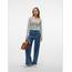 VERO MODA Damen Regular Fit Langarmshirt VMMAXI My LS Soft Long U - Neck NOOS 10152908, Einfarbig, Gr. 42 (Herstellergröße: XL), Grau (Light Grey Melange)