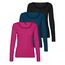 VERO MODA Damen VMMAXI My LS Soft UNECK 3-Pack, Festival Fuchsia/Gibraltar Sea/Black, XXL