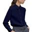 Damen Button-Down Shirts Langarm Kragen Tops Lady Work Office Chiffon Bluse