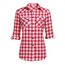 UNibelle Damen Trachtenbluse Oktoberfest Karohemd V-Ausschnitt HolzfäLlerhemd Langarm Trachtenhemd Knöpfen Karierte Hemden Casual Oberteile Wassermelonenrot-B S