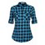 UNibelle Trachtenhemd Damen Oktoberfest Karohemd 3/4 Ärmeln Karierte Hemden V-Ausschnitt Trachtenbluse Casual Oberteile Kariert Bluse Holzfällerhemd Hemd Blau-B S