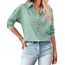 Damen Button-Down Shirts Langarm Kragen Tops Lady Work Office Chiffon Bluse