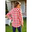 UNibelle Hemden Damen Karierte Bluse Langarm Trachtenbluse V-Ausschnitt Knopfleiste Karohemd Oktoberfest Trachtenhemd HolzfäLlerhemd Casual Hemdbluse Trachten Oberteile Wassermelonenrot-B M