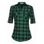 UNibelle Hemden Damen Karierte Bluse Langarm Trachtenbluse V-Ausschnitt Knopfleiste Karohemd Oktoberfest Trachtenhemd HolzfäLlerhemd Casual Hemdbluse Trachten Oberteile Dunkelgrün-B XL