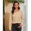 Damen Button-Down Shirts Langarm Kragen Tops Lady Work Office Chiffon Bluse