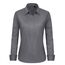 J.VER Bluse Damen Langarm Business Damenblusen Bügelfrei Langarmshirt Einfarbig Tops Kragen Baumwolle Oberteile Knitterfreies Lady Hemdbluse grau