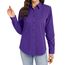 J.VER Damen Bluse Langarmshirt Einfarbig Tops Kragen Baumwolle Oberteile Knitterfreies Damen Hemdbluse Mode Für Damenblusen Lila