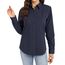 J.VER Business Bluse Damen Bügelfrei Comfort Fit Baumwolle Stretch Blouse Regular Damenbluse Für Meeting Navy Blau