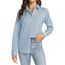 J.VER Damen Bluse Business Casual Blusenshirt Office Alltags Blusen Knitterfreies Hemd Regular Fit Long Sleeve Shirt Women Nebelblau