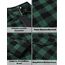 UNibelle Karierte Hemden Damen Langarm Trachtenhemd Holzfällerhemd Bluse Knopfleiste V-Ausschnitt Trachtenbluse 3/4 Ärmeln Oktoberfest Hemdbluse Casual Karo Hemd Dunkelgrün-B L