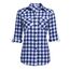 UNibelle Trachtenhemd Damen Oktoberfest Karohemd 3/4 Ärmeln Karierte Hemden V-Ausschnitt Trachtenbluse Casual Oberteile Kariert Bluse Holzfällerhemd Hemd Hellblau-B 3XL
