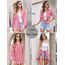UNibelle Trachtenbluse Damen Kariertes Hemd Langarm HolzfäLlerhemd Bluse V-Ausschnitt Trachtenhemd Oktoberfest Kariert Hemden Trachten Oberteile mit Knöpfen Wassermelonenrot-B 3XL