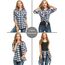 UNibelle Damen Kariert Bluse Langarm Hemd Knopfleiste Trachtenbluse Casual Hemdjacke Oktoberfest Hemden V-Ausschnitt Karohemd HolzfäLlerhemd Trachten Oberteile Navyblau-B XXL