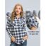 UNibelle Karierte Bluse Damen Trachtenhemd Oktoberfest Karohemd 3/4 Ärmeln V Ausschnitt Trachtenbluse Casual Hemd HolzfäLlerhemd Trachten Oberteile mit Knöpfen Navyblau L