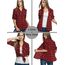 UNibelle Trachtenhemd Damen Oktoberfest Karohemd 3/4 Ärmeln Karierte Hemden V-Ausschnitt Trachtenbluse Casual Oberteile Kariert Bluse Holzfällerhemd Hemd Rot-B L