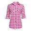 UNibelle Trachtenbluse Damen Kariert Hemden Langarm Trachtenhemd Oktoberfest Bluse Karohemd HolzfäLlerhemd Oberteile Casual V-Ausschnitt Hemdbluse Rosa-B XXL
