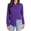 J.VER Damen Bluse Langarmshirt Einfarbig Tops Kragen Baumwolle Oberteile Knitterfreies Damen Hemdbluse Mode Für Damenblusen Lila