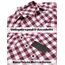 UNibelle Damen Bluse Kariert Trachtenbluse Oktoberfest Karohemd Knopfleiste V-Ausschnitt Trachtenhemd 3/4 Arm HolzfäLlerhemd Casual Hemden Trachten Oberteil Weinrot-B 3XL
