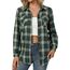 UNibelle Damen Trachtenbluse Oktoberfest Karohemd V-Ausschnitt HolzfäLlerhemd Langarm Trachtenhemd Knöpfen Karierte Hemden Casual Oberteile Schwarz/Grün L