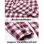 UNibelle Karierte Hemden Damen Langarm Trachtenhemd Holzfällerhemd Bluse Knopfleiste V-Ausschnitt Trachtenbluse 3/4 Ärmeln Oktoberfest Hemdbluse Casual Karo Hemd Weinrot-B XL