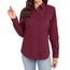 J.VER Damen Blusenshirt Bluse Elegant Festlich Langarm Oberteile Klassische Regular Fit Lady Work Office Burgunderrot