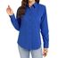 J.VER Bluse Damen Langarm Business Klassische Business Freizeithemden Bügelfrei Comfort Fit Strandhemd Für Büo Hochzeit Reisen Sapphire Blue