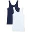 Amazon Essentials Damen Tanktop, Schmale Passform, 2er-Pack, Marineblau/Weiß, L
