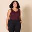 Amazon Essentials Damen Tanktop, Schmale Passform, 2er-Pack, Burgunderrot/Dunkelgrau Meliert, XL