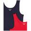 Amazon Essentials Damen Tanktop, Schmale Passform, 2er-Pack, Marineblau/Rot, L