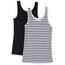 Amazon Essentials Damen Tanktop, Schmale Passform, 2er-Pack, Schwarz/Weiß Streifen, L