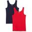Amazon Essentials Damen Tanktop, Schmale Passform, 2er-Pack, Marineblau/Rot, L