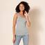 Amazon Essentials Damen Tanktop, Schmale Passform, 2er-Pack, Hellgrau Meliert, L