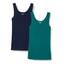 Amazon Essentials Damen Tanktop, Schmale Passform, 2er-Pack, Dunkelgrün/Marineblau, L