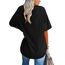 Ebifin Damen Oversize T Shirt mit V-Ausschnitt Kurzärmeliges Casual Lockere Basic Sommer Tee Shirts Bluse.Schwarz.XL