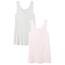 Amazon Essentials Damen Tanktop, Schmale Passform, 2er-Pack, Hellgrau Meliert/Hellrosa, XL
